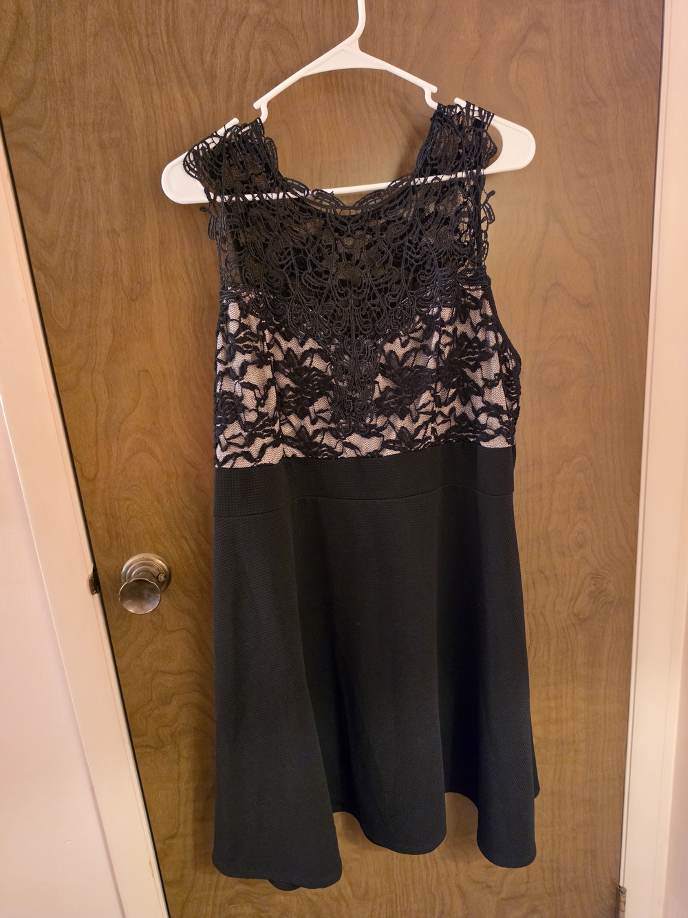 Maurices Black Lace Overlay A-Line Dress -3X